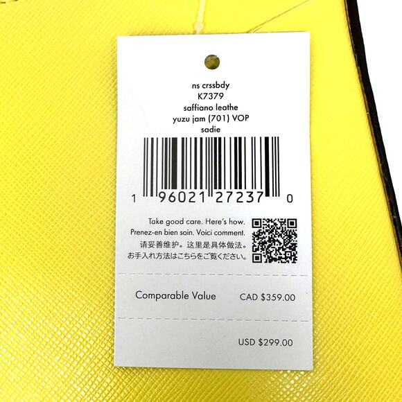 Kate Spade Sadie North South Crossbody in Yuzu Jam Leather k7379 - Picture 7 of 7